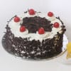Gift Half Kg Round Black Forest Cake with Bunch of Mixed Flowers