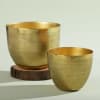 Gift Hammered Metal Bowl Planters (Set of 2) - Without Plant