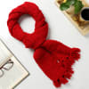 Shop Hand Knitted Woolen Muffler - Red