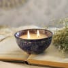 Buy Hand Painted Ceramic Votive With Blueberry Vanilla Aroma Candle