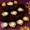 Hand Painted Clay Diyas - Set Of 8 Online