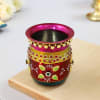 Gift Hand Painted Karwa Pink and Red