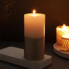 Buy Hand Painted Textured Gold Pillar Candle