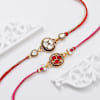 Gift Handcrafted Kundan And Meena Rakhis-Set Of 2