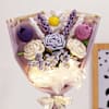 Gift Handcrafted Purple Crochet Flowers LED Bouquet