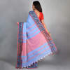 Shop Handloom Cotton Saree With Woven Border - Blue