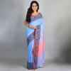 Handloom Cotton Saree With Woven Border - Blue Online
