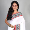 Buy Handloom Cotton Saree With Woven Border - White