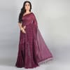 Gift Handloom Cotton Saree With Zari Work - Purple
