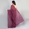 Shop Handloom Cotton Saree With Zari Work - Purple