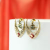 Gift Handmade Antique Rajasthani Meenawork Earrings with Pearls