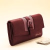 Gift Handy Personalized Wallet WIth Buckle For Women - Maroon