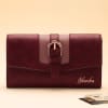 Handy Personalized Wallet WIth Buckle For Women - Maroon Online