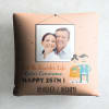 Gift Happy 25th Personalized Satin Pillow