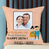 Happy 25th Personalized Satin Pillow Online
