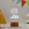 Gift Happy Birthday Brown Base LED Lamp