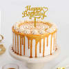 Gift Happy Birthday Butterscotch Drip Cake (Half Kg)