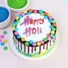 Happy Holi Fresh Cream Cake With Candy Icing (Half kg) Online