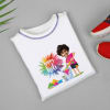 Buy Happy Holi Personalized Caricature T-shirt For Kids