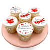 Happy Valentine's Day Vanilla Cupcakes - Set Of 6 Online