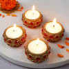 Buy Healthy Snacks With Decorative Diyas (Set of 4)