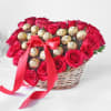Gift Heart Bouquet of Red Roses & Ferrero Rocher