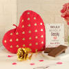 Heart Cushion Hamper With Personalized Card Online