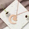 Buy Heart in Moon Rose Gold Finish Pendant Necklace