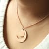 Heart in Moon Rose Gold Finish Pendant Necklace Online