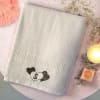 Buy Heart Print Personalized White Towel Set