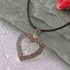 Heart Shape 92.5 Sterling Silver CZ Embellished Pendant Necklace Online