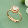 Gift Heart Shaped Adjustable CZ Stone Ring