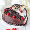 Heart-shaped Black Forest Vanilla Cake (Half Kg) Online