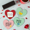 Gift Heart Shaped Love Coasters with Personalized Holder