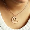 Gift Heart with Half Moon Shaped Pendant and Chain in Brass