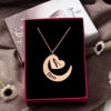 Shop Heart with Half Moon Shaped Pendant and Chain in Brass