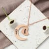 Heart with Half Moon Shaped Pendant and Chain in Brass Online