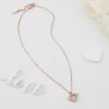 Gift Heart With Wings CZ Pendant - Rose Gold