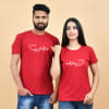 Heartbeats Mine Red T-Shirts for Couples Online