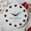 Hearts Personalized Wooden Clock Online