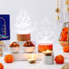 Heavenly Laxmi And Ganesha LED Lamps Diwali Hamper Online