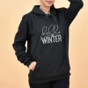 Hello Winter Fleece Hoodie For Women - Grey Online