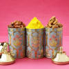 Gift Herbal Gulaal And Dry Fruits Holi Gift Basket - Customized With Logo