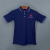 Shop Highline Polo T-shirt for Men (Navy Blue with White)