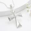Holy Cross Textured Pendant With Chain - Silver Online