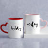 Hubby & Wifey Heart Handle Mug Set Online