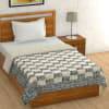 Buy Indigo Patchwork Block Print Single Bed Quilt