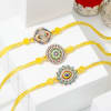 Gift Intricate Evil Eye Rakhis And Chocolate Combo