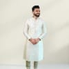 Ivory khadi print Art Silk Kurta Set Online