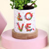 Buy Jade Plant  In a Personalized Red Heart Pot